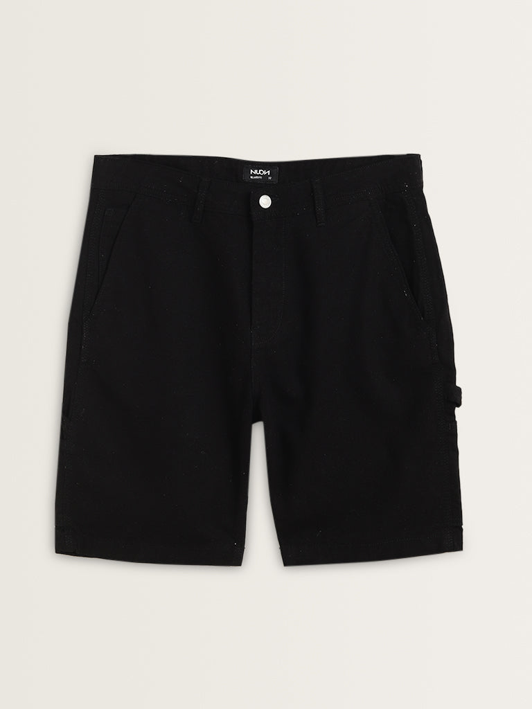 Nuon Black Carrot Fit Mid Rise Denim Shorts