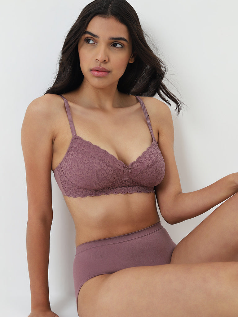 Wunderlove Mauve Seam-Free Full Brief