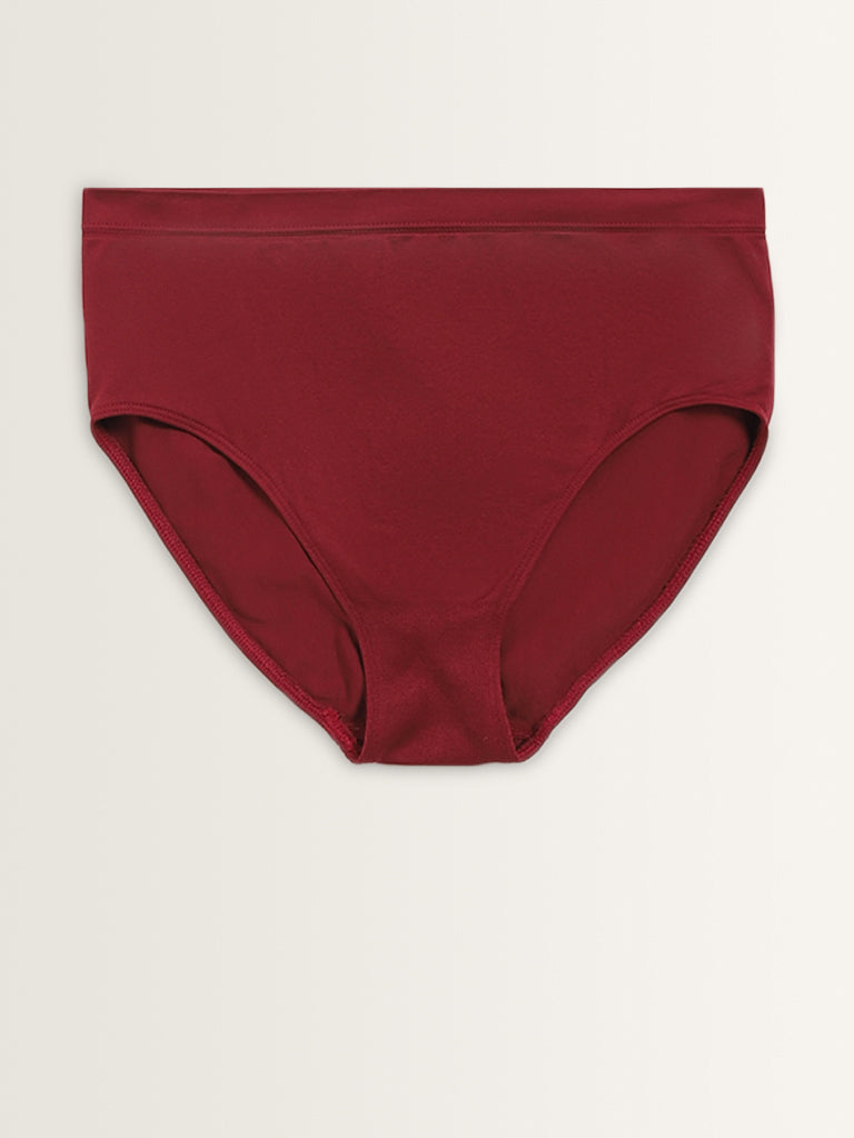 Wunderlove Maroon Seam-Free Full Brief