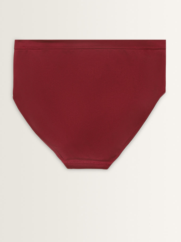 Wunderlove Maroon Seam-Free Full Brief