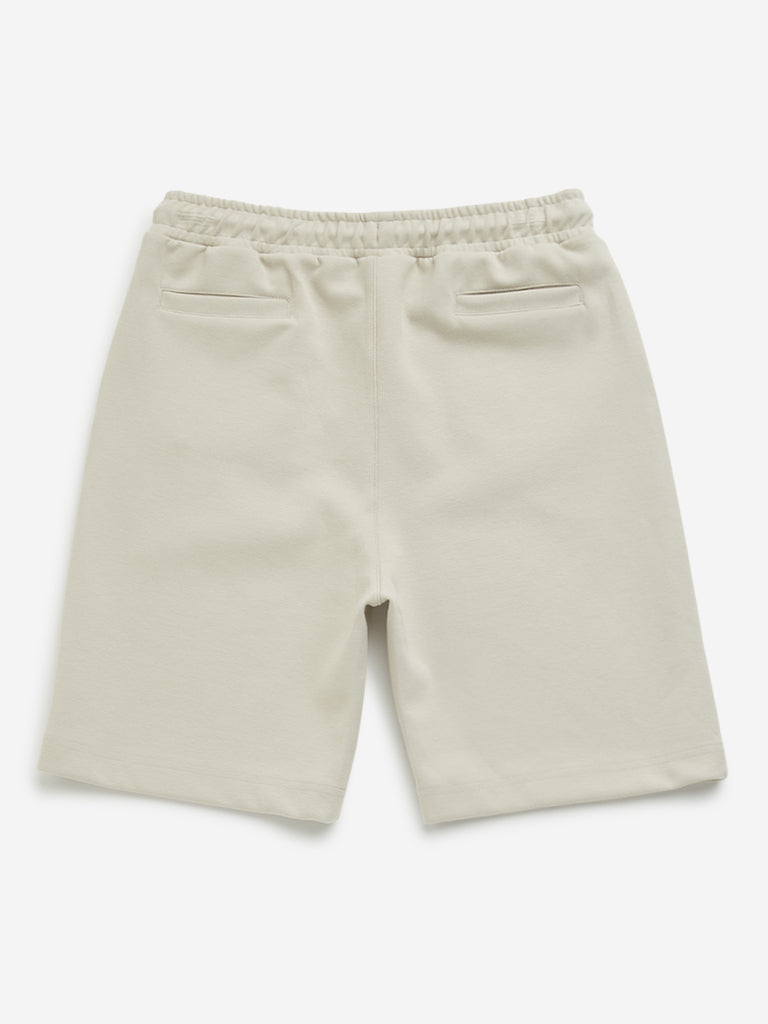 Y&F Kids Beige Mid-Rise Cotton Shorts