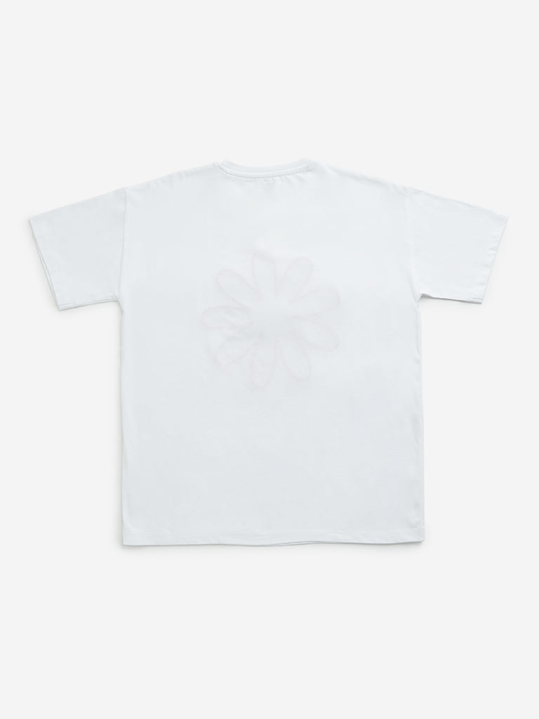 Y&F Kids White Floral Patterned T-Shirt