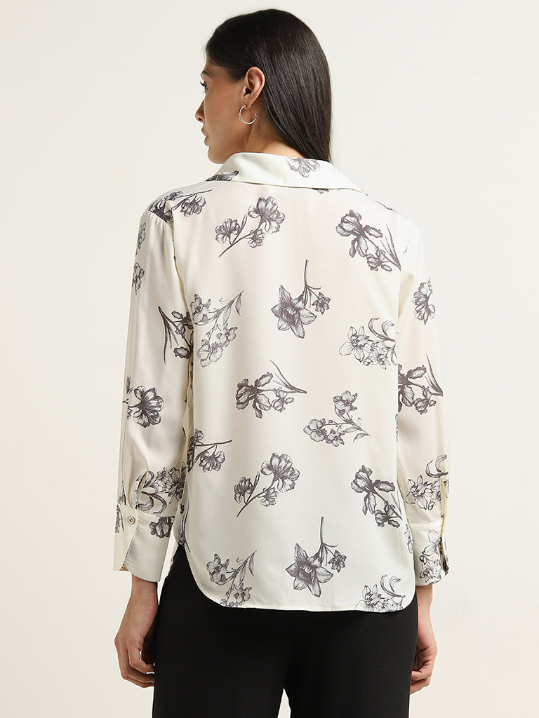 Wardrobe Ivory Floral Printed Shirt
