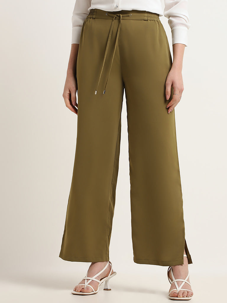 Wardrobe Olive Wide-Leg Trousers