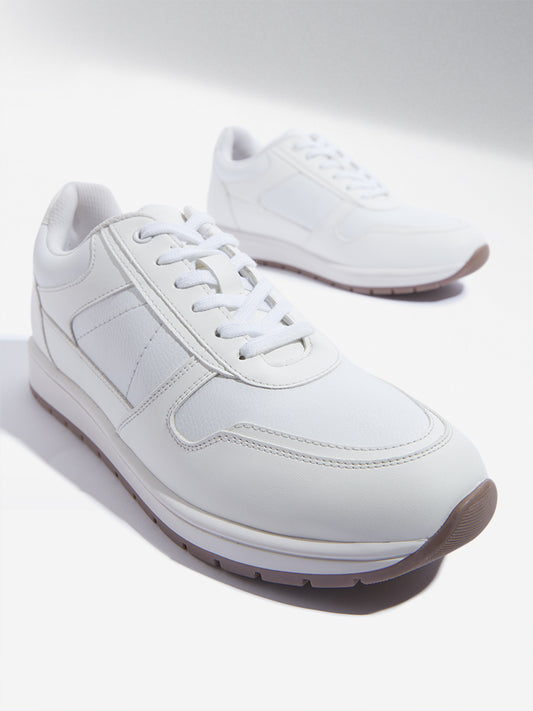 LUNA BLU White Lace-Up Sneakers