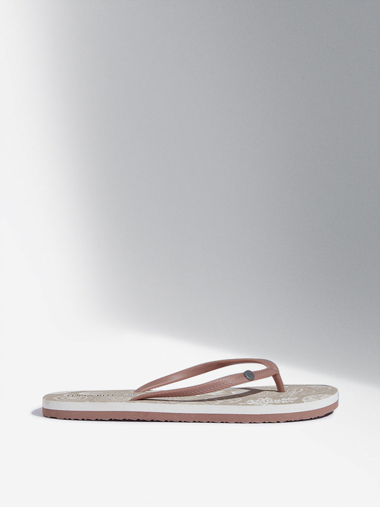 LUNA BLU Taupe Coastal Inspired Flip-Flop