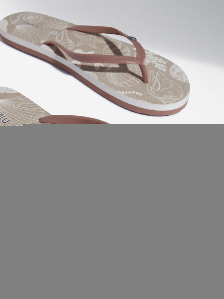 LUNA BLU Taupe Coastal Inspired Flip-Flop