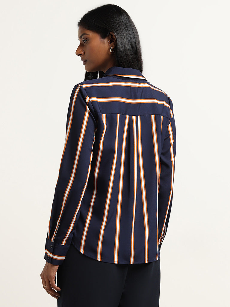 Wardrobe Navy Striped Shirt