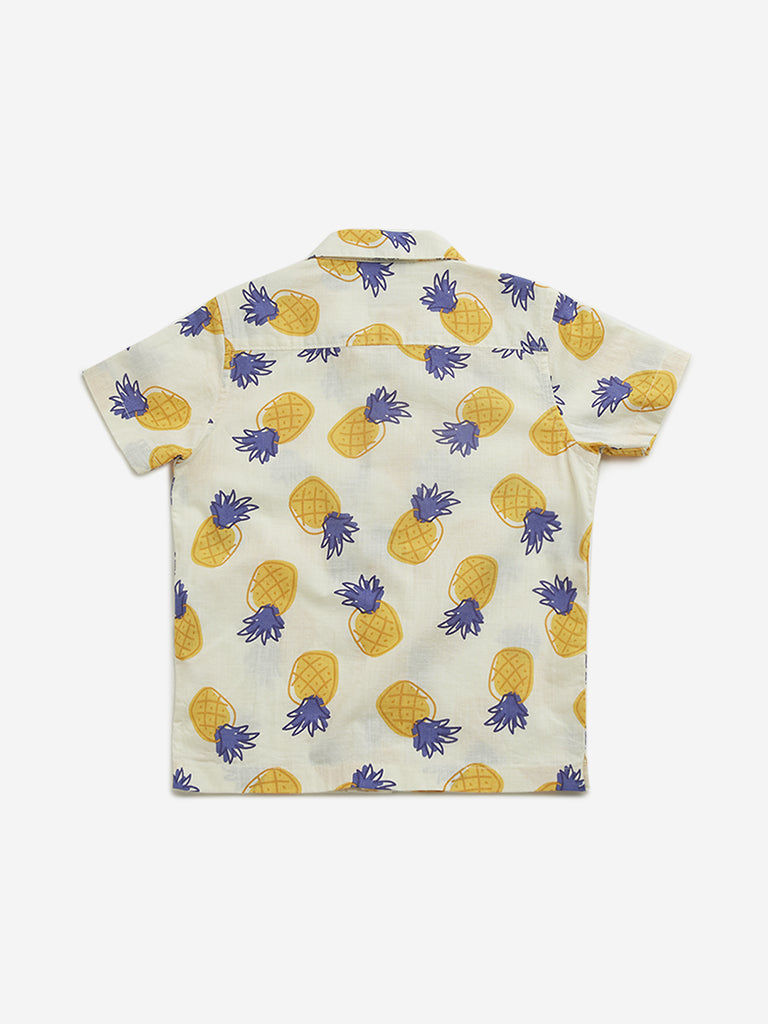 HOP Kids Yellow Pineapple Pattern Shirt