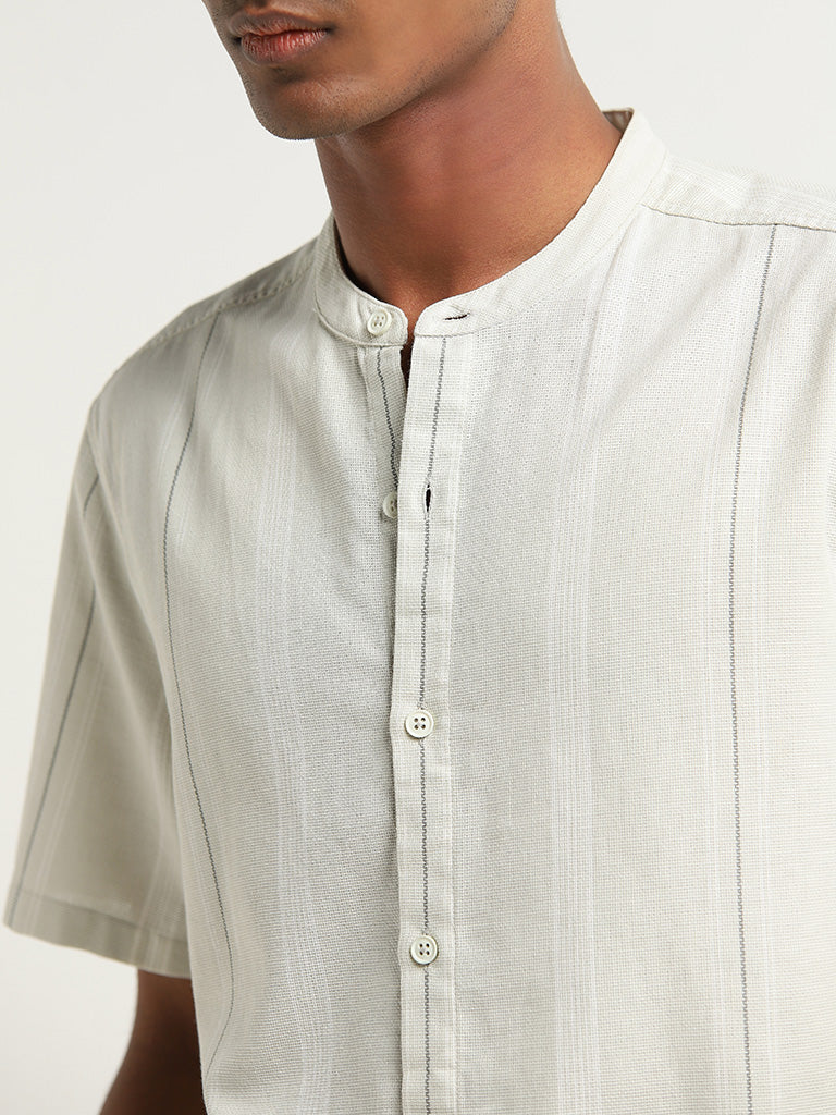 ETA Light Sage Striped Resort Fit Shirt