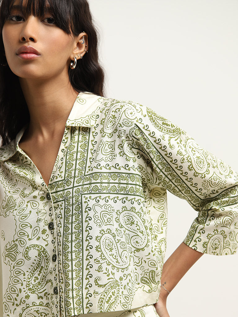 Bombay Paisley Off-White Paisley Shirt