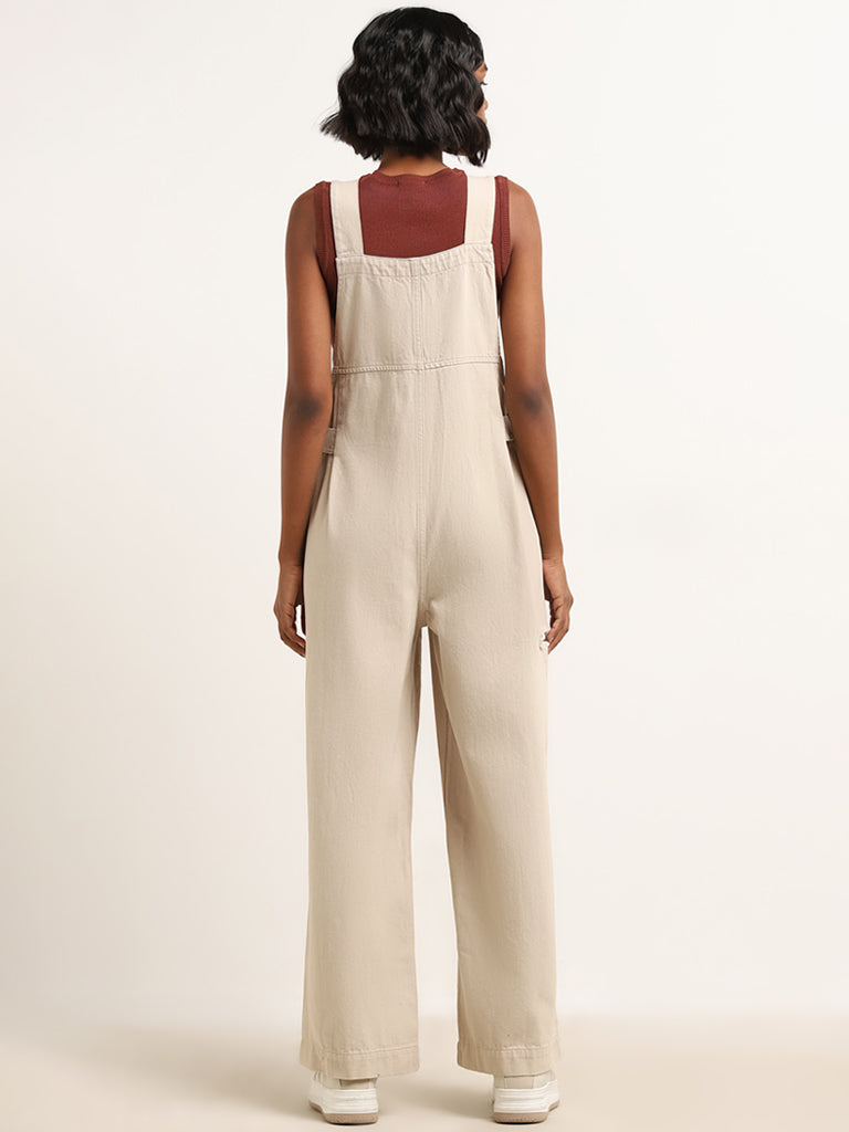 Nuon Beige Denim Jumpsuit