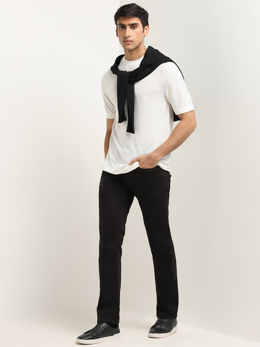 Ascot White Solid Relaxed Fit Cotton T-Shirt