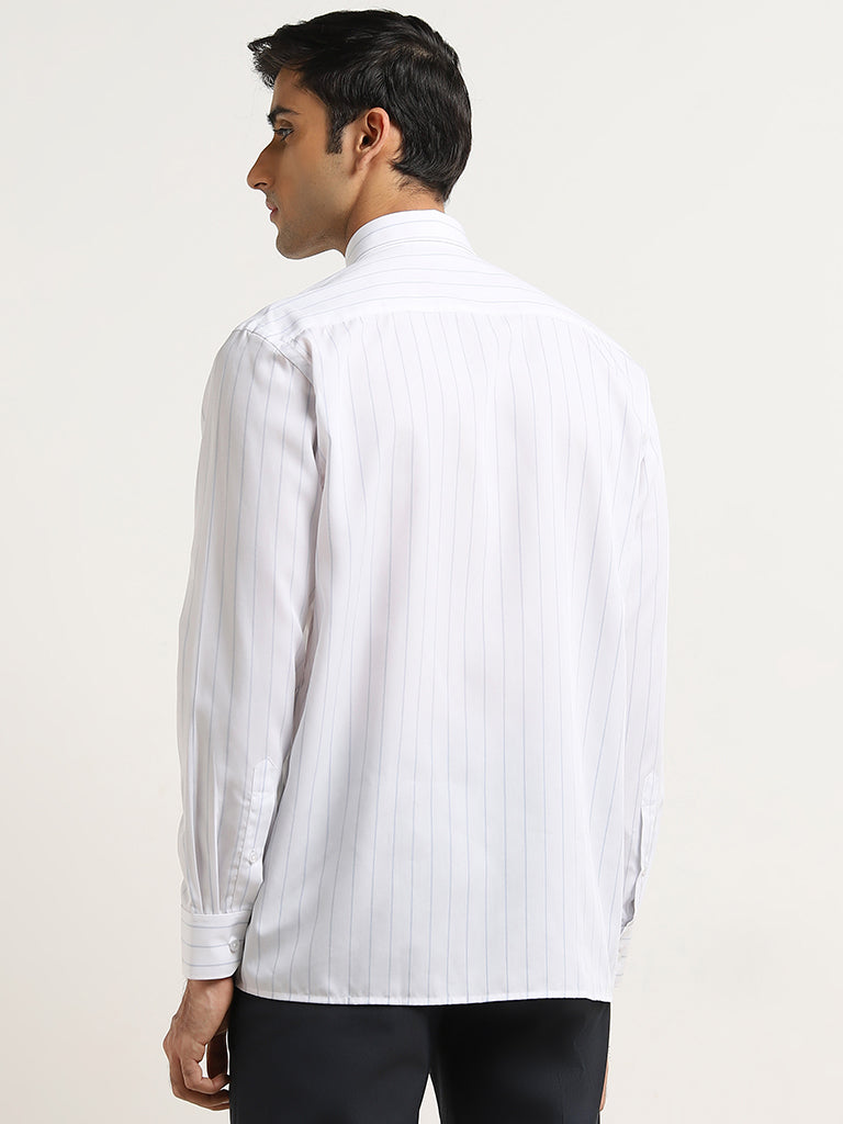 WES Formals Light Blue Pinstripe Design Relaxed-Fit Shirt