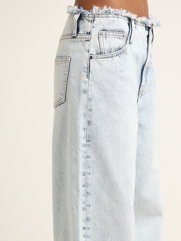 Nuon Light Blue Relaxed - Fit Mid - Rise Jeans