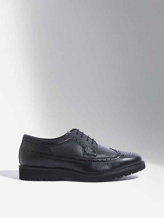 SOLEPLAY Black Perforated Lace-Up Shoes