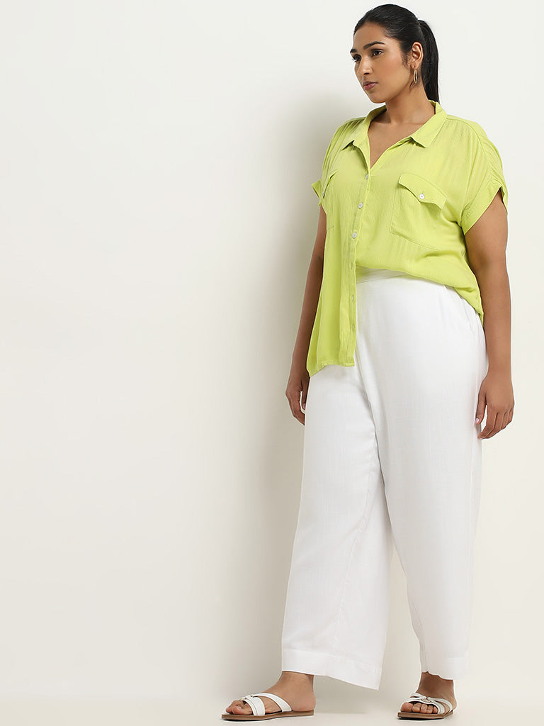 Gia Lime Crinkle Textured Shirt