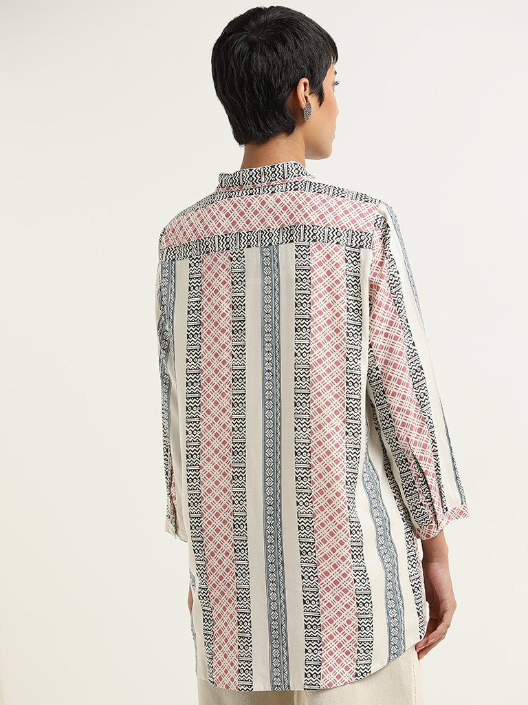 Utsa Multicolour Geometric Design Straight Tunic