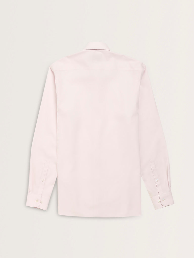 WES Formals Light Pink Solid Slim-Fit Shirt