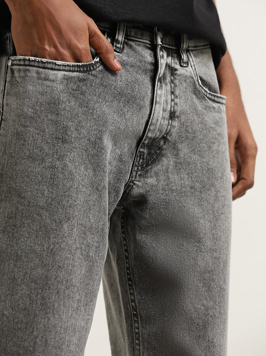 Nuon Grey Washed Slim - Fit Mid - Rise Jeans