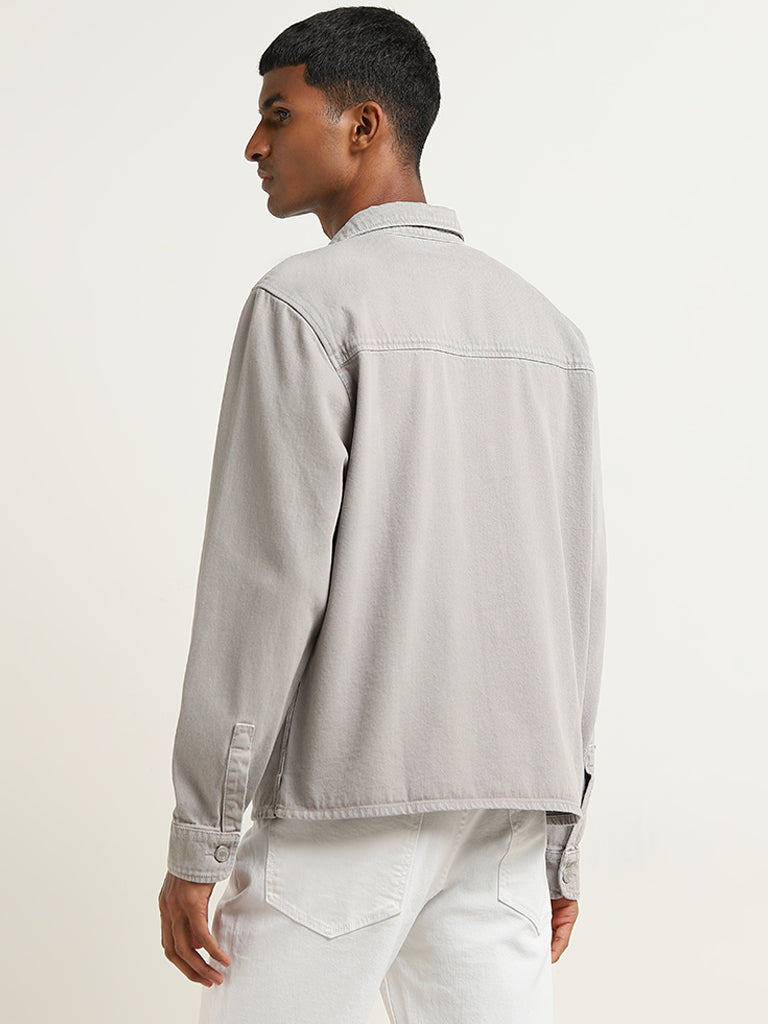 Nuon Grey Relaxed-Fit Cotton Jacket