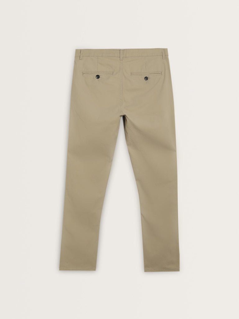 Nuon Khaki Relaxed - Fit Mid - Rise Cotton Blend Chinos