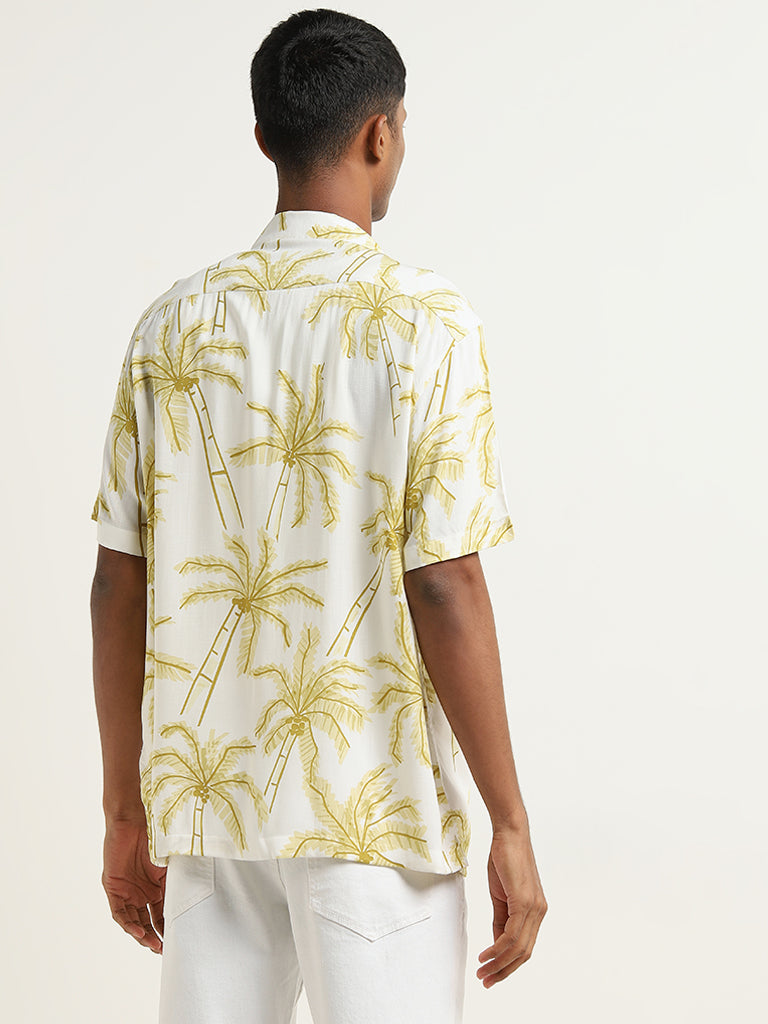 Nuon Yellow Botanical Design Relaxed-Fit Shirt