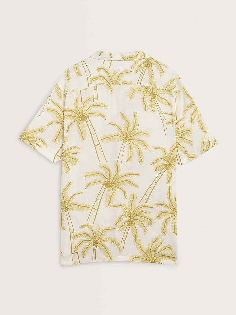 Nuon Yellow Botanical Design Relaxed-Fit Shirt