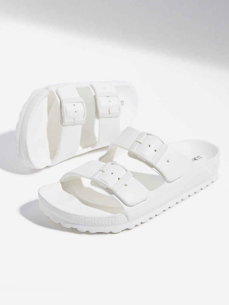 LUNA BLU White Double Band Flip-Flop