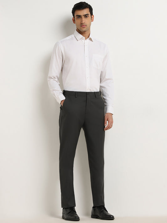 WES Formals Off-White Relaxed-Fit Cotton Shirt