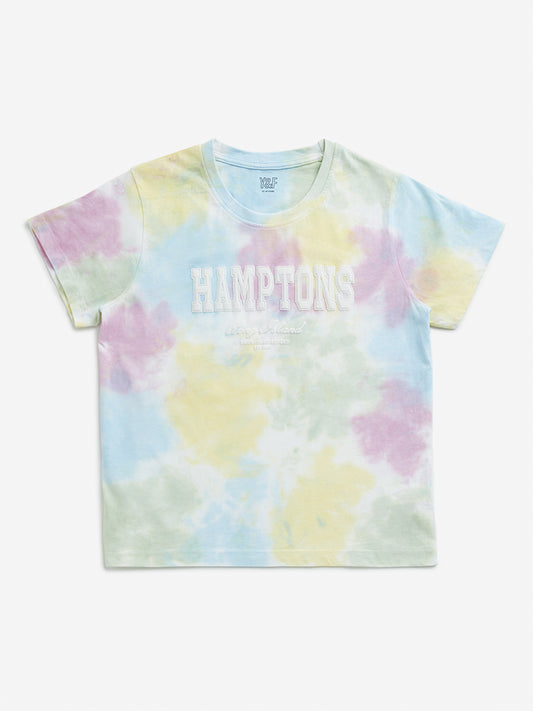 Y&F Kids Multicolour Tie-Dye Printed Cotton T-Shirt