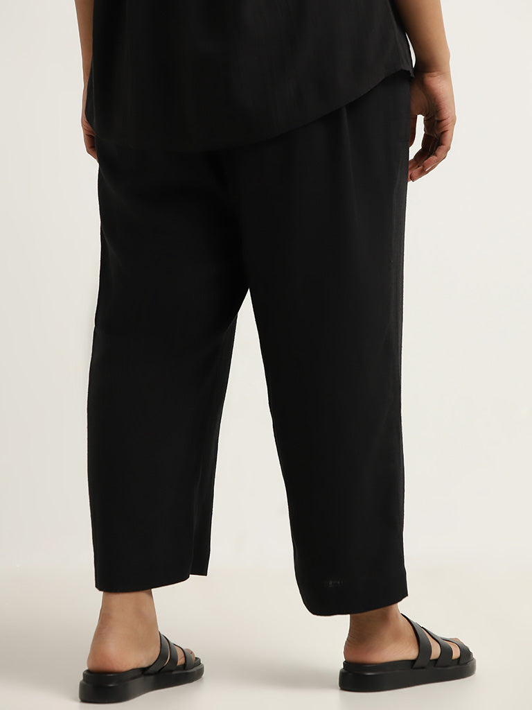 Gia Black Mid-Rise Straight-Fit Pants