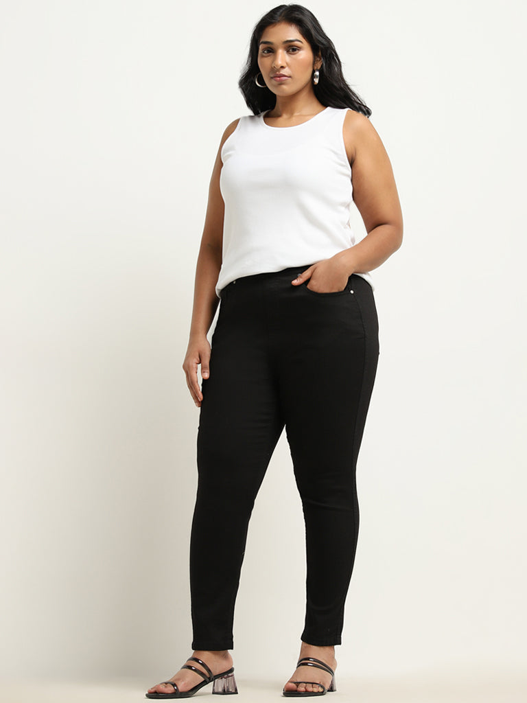 Gia Black Skinny-Fit Mid-Rise Jeggings