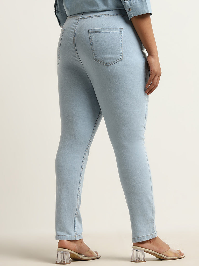 Gia Light Blue Skinny-Fit Mid-Rise Jeggings