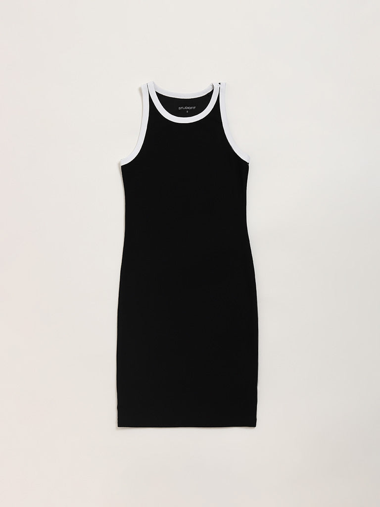 Studiofit Black Ribbed Bodycon Dress