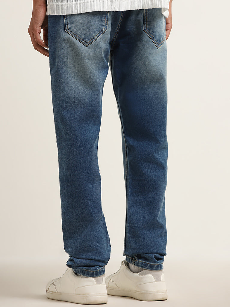 Nuon Blue Faded Mid - Rise Slim - Fit Jeans