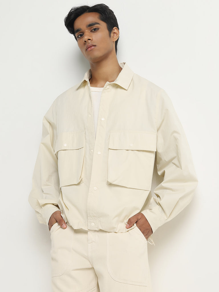 Nuon Off-White Relaxed-Fit Jacket