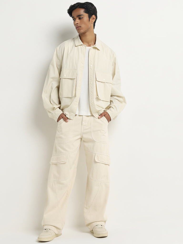 Nuon Off-White Relaxed-Fit Jacket