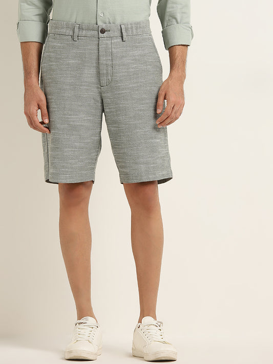 Ascot Sage Relaxed-Fit Mid-Rise Cotton Shorts