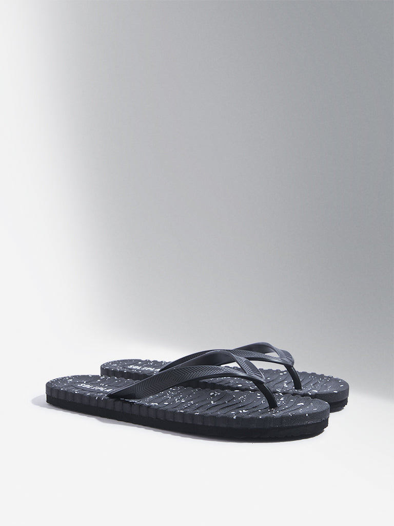 SOLEPLAY Black Speckle Textured Flip-Flop