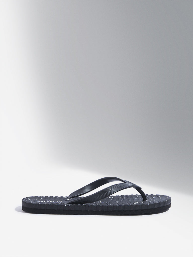 SOLEPLAY Black Speckle Textured Flip-Flop