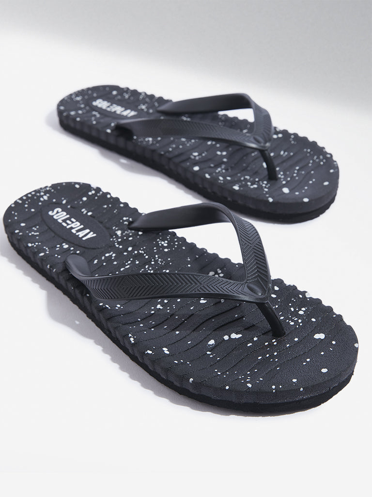 SOLEPLAY Black Speckle Textured Flip-Flop