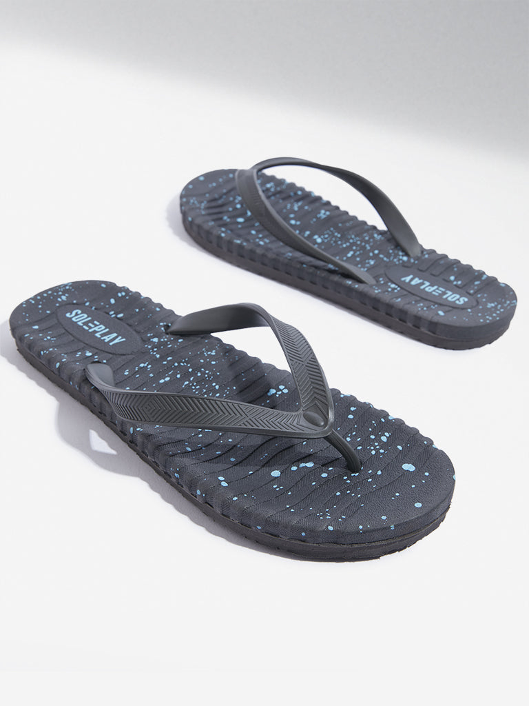 SOLEPLAY Dark Grey Speckle Textured Flip-Flop