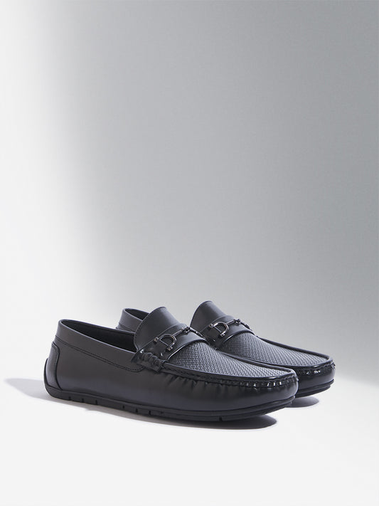 SOLEPLAY Black Textured Loafers