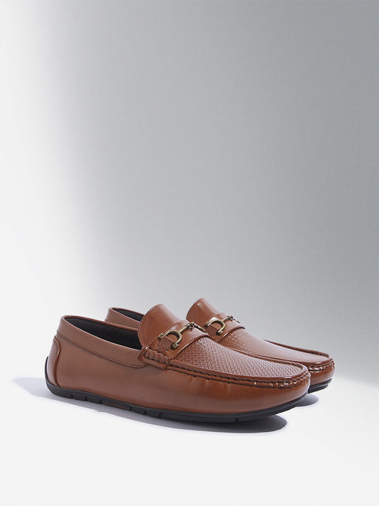 SOLEPLAY Tan Woven Textured Loafers
