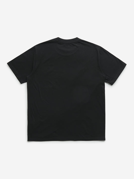 Y&F Kids Black Cityscape-Inspired Cotton T-Shirt