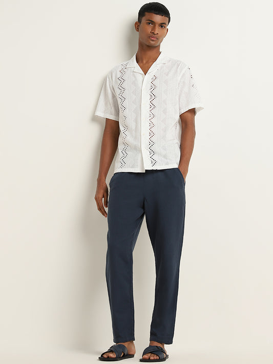 ETA Dark Blue Relaxed-Fit Mid-Rise Cotton Chinos