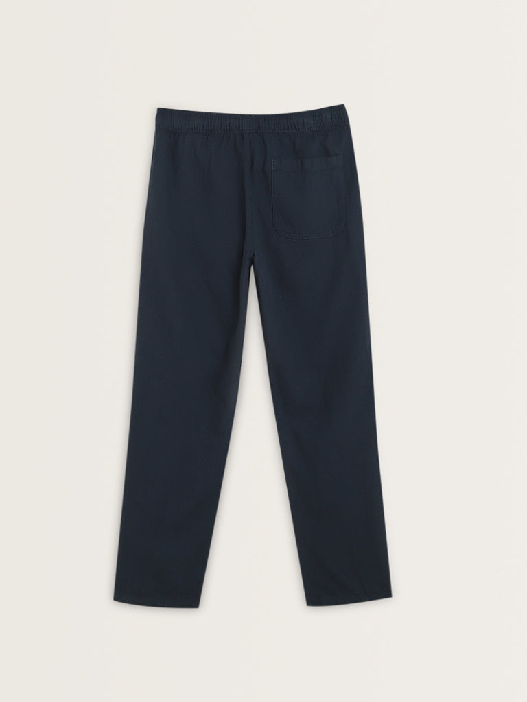 ETA Dark Blue Relaxed-Fit Mid-Rise Cotton Chinos