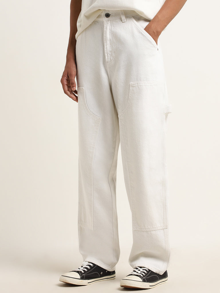 Buy Nuon Off - White Mid - Rise Relaxed - Fit JeansÂ from Westside