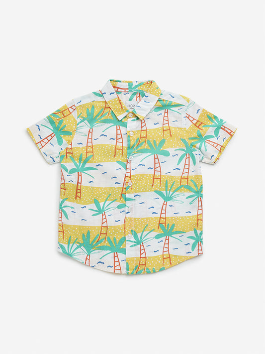 HOP Kids Multicolour Tropical-Inspired Cotton Shirt
